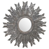 Circular Vintage Metallic Burst Mirror
