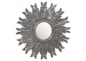 Circular Vintage Metallic Burst Mirror