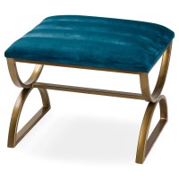 Gatsby Blue Velvet Arched Footstool 