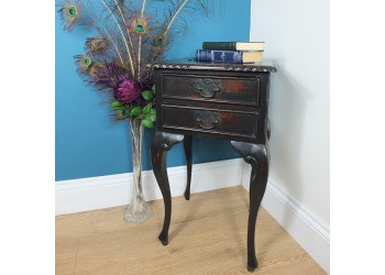 Edwardian Antique Side Table With Drawers