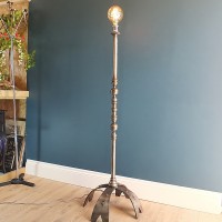 Vintage Gothic steel forged standard lamp