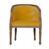 Mustard Velvet Vintage Style Chair
