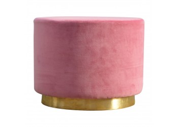 Vintage Style Dusty Pink Velvet Footstool