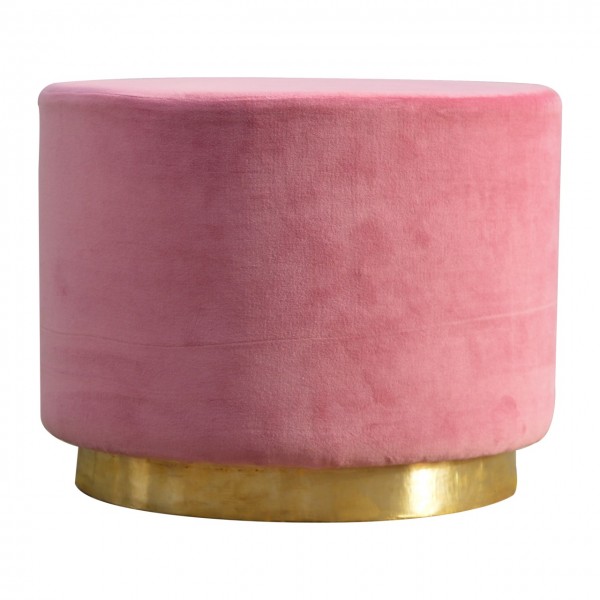 Vintage Style Dusty Pink Velvet Footstool