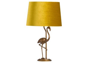 Antique Style Flamingo Lamp With Velvet Shade