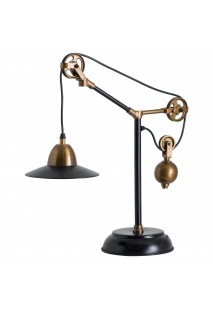 INDUSTRIAL PULLEY TABLE LAMP