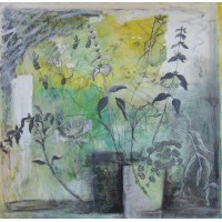 Yellow And Green Flower Arrangement - By Rachel Jeffrey