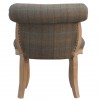 Petite Tweed French Carved Chair